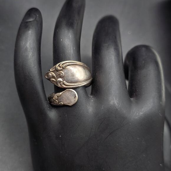 Oneida Silver Plated Spoon Ring WMA Rogers Vintage Wrap Size 9 - Picture 8 of 8